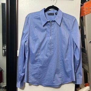 Seventh Avenue blue three-quarter zip size medium dress shirt